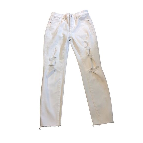 Women's Madewell High Rise Skinny Crop White Jeans - Picture 1 of 14